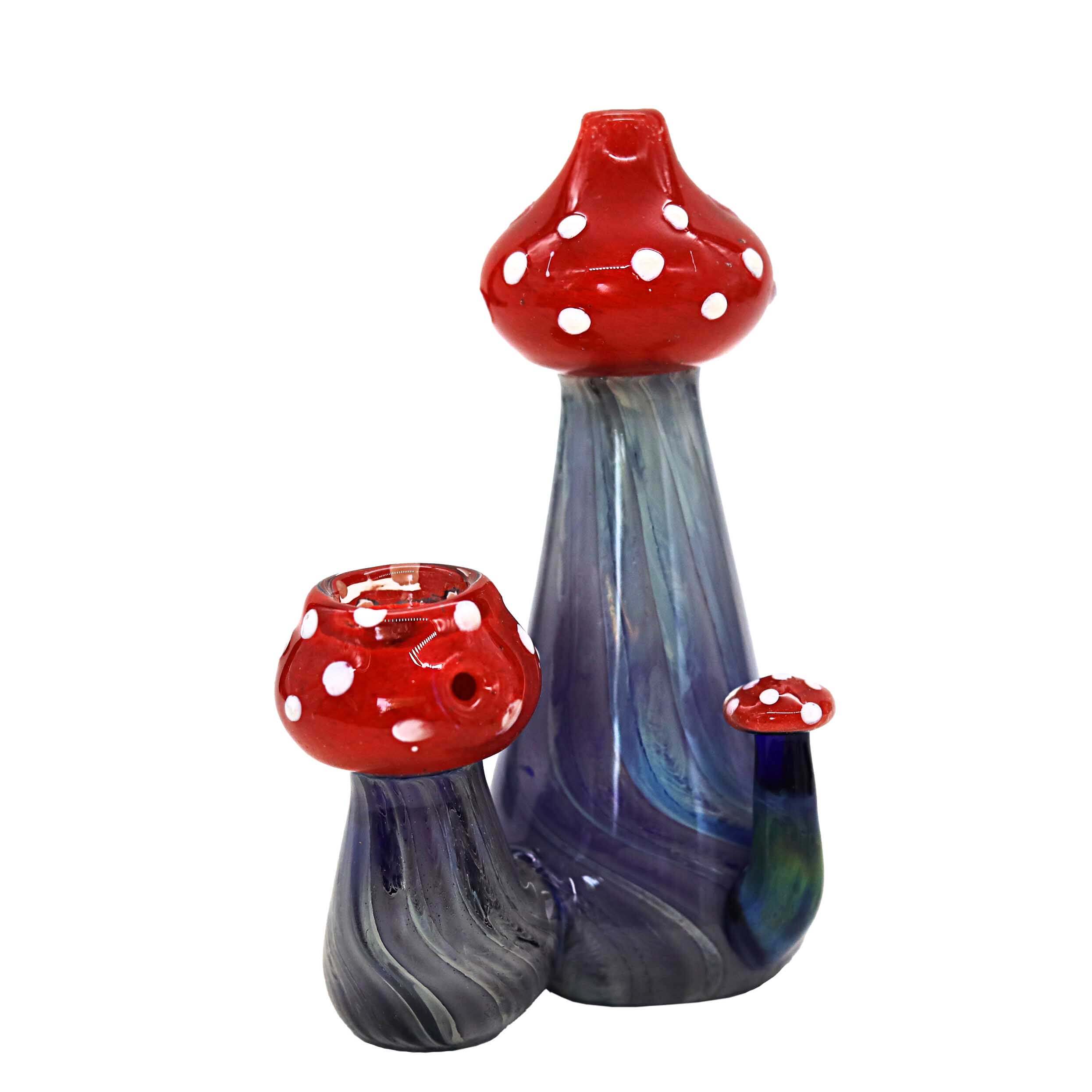 Triple Shroom Handpipe (SB-7014) | 5 inch | Assorted Colors product image
